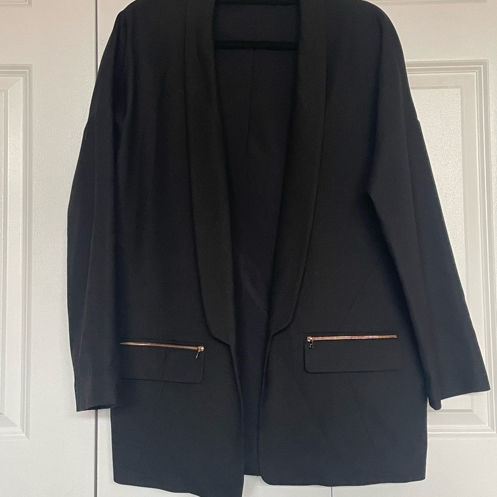 Oversized Black Blazer with copper/bronzed Accents